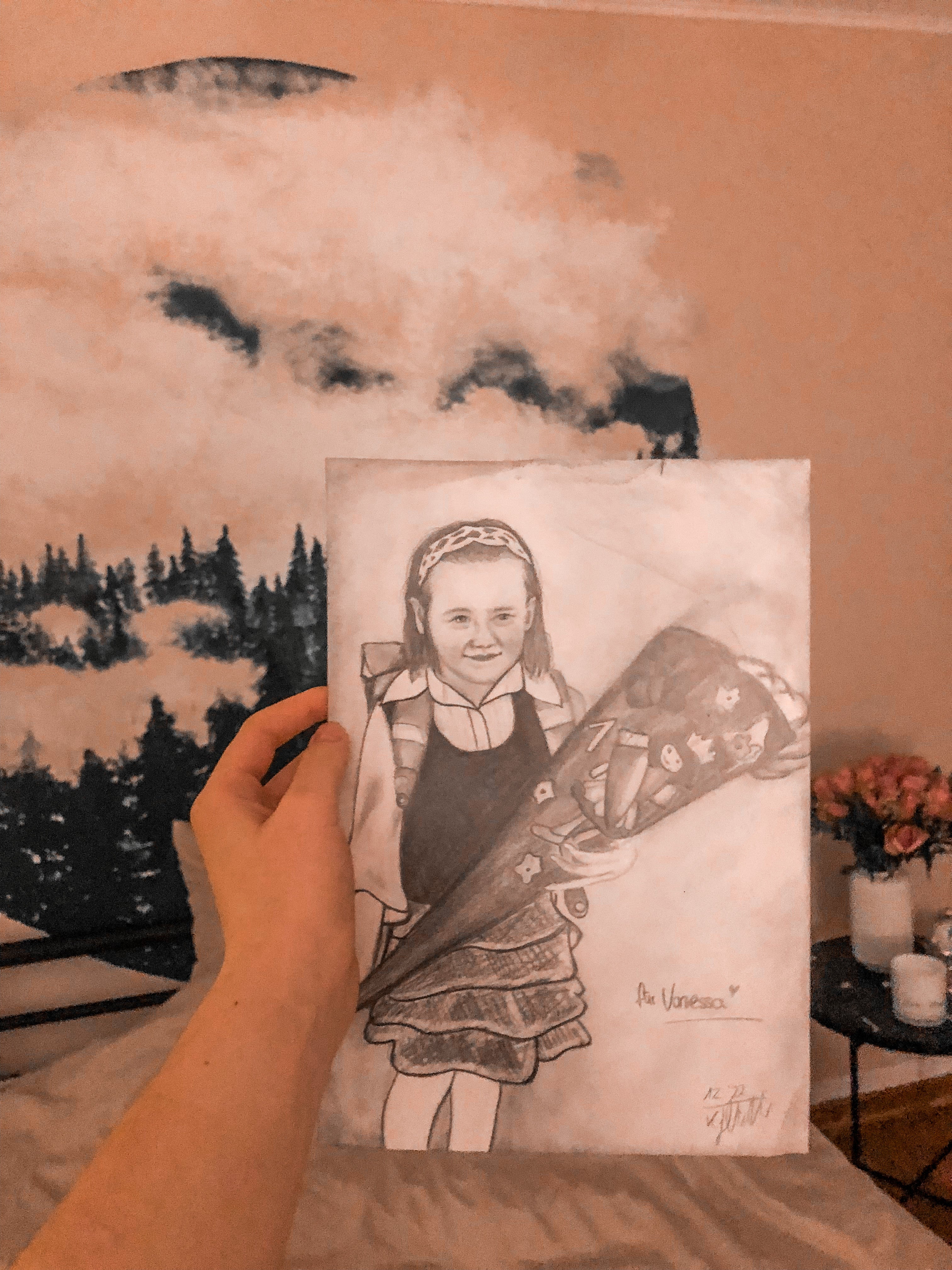 Fotorealistische Zeichnung eines Einzelportraits